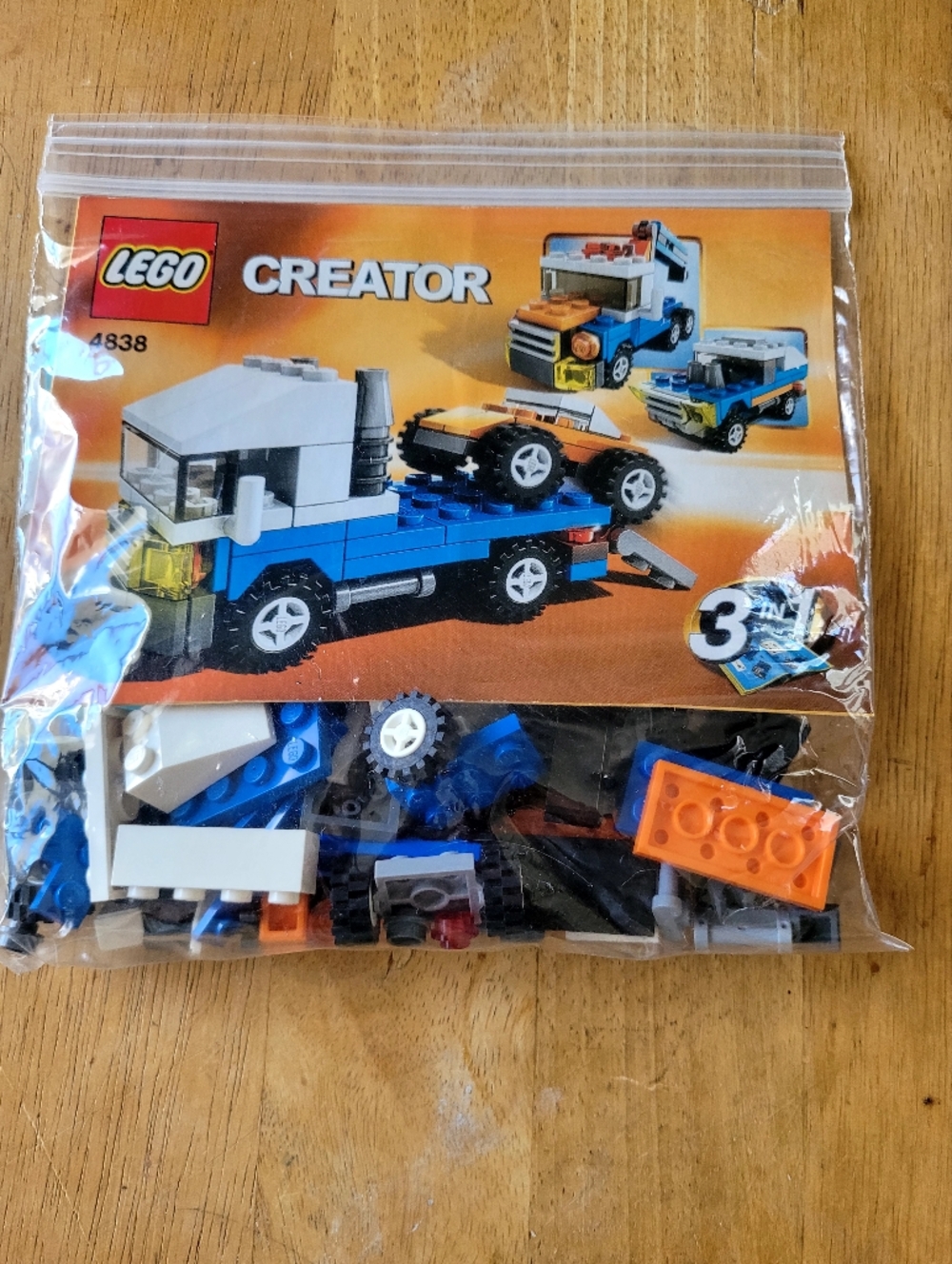 Lego Creator Blue, Orange and White Tow Truck Set # 4838
